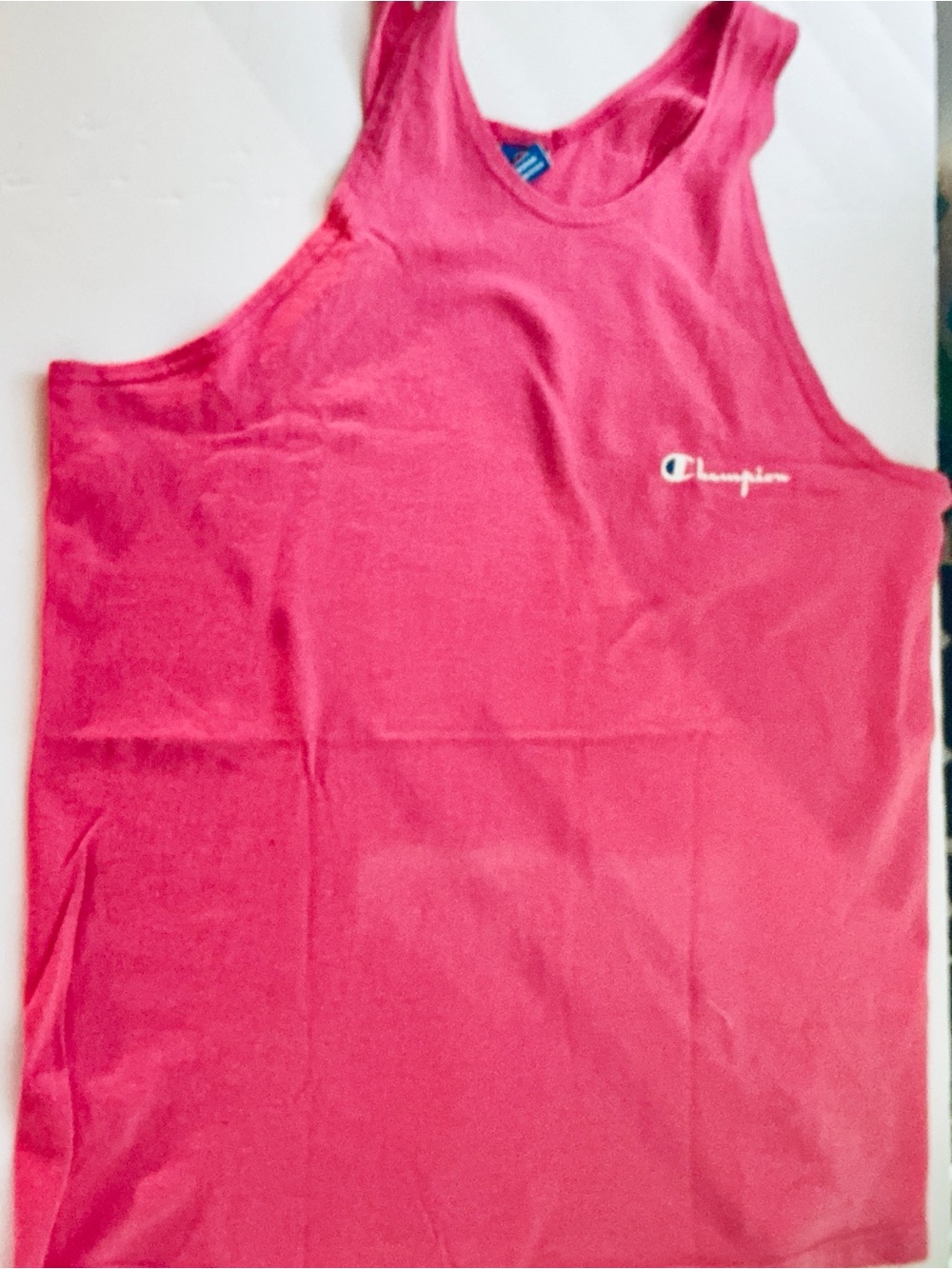 VTG Champion Pink Tank Top with Script Logo